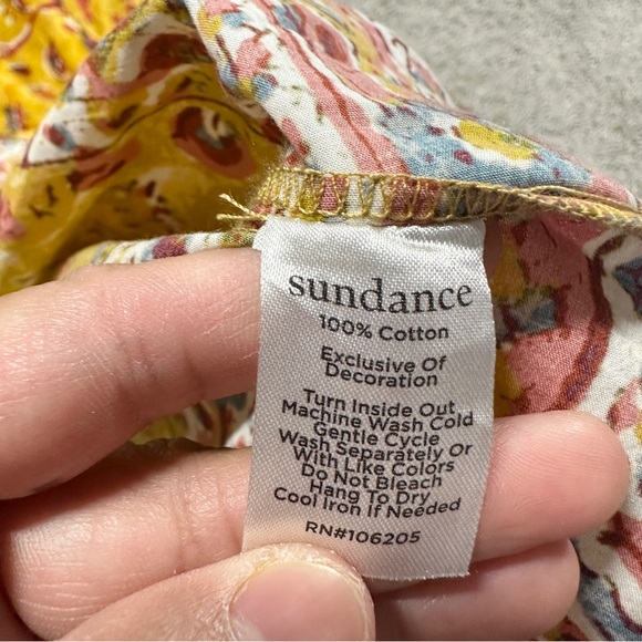 Sundance Women’s Button Down Shirt Longsleeve Floral Joy Boho Artsy in Yellow M - Picture 11 of 13